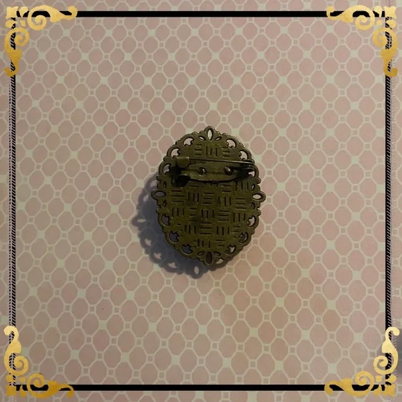 Antiqued Vintage Dark Gothic Rose Cameo Occult Witchy Grunge Regency Emo - Picture 2 of 6